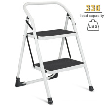 2 Step Ladder Portable Step Stool with Handgrip Anti-slip and Wide Pedal Sturdy Steel Ladder Multi-Use for Home,Garden , Office